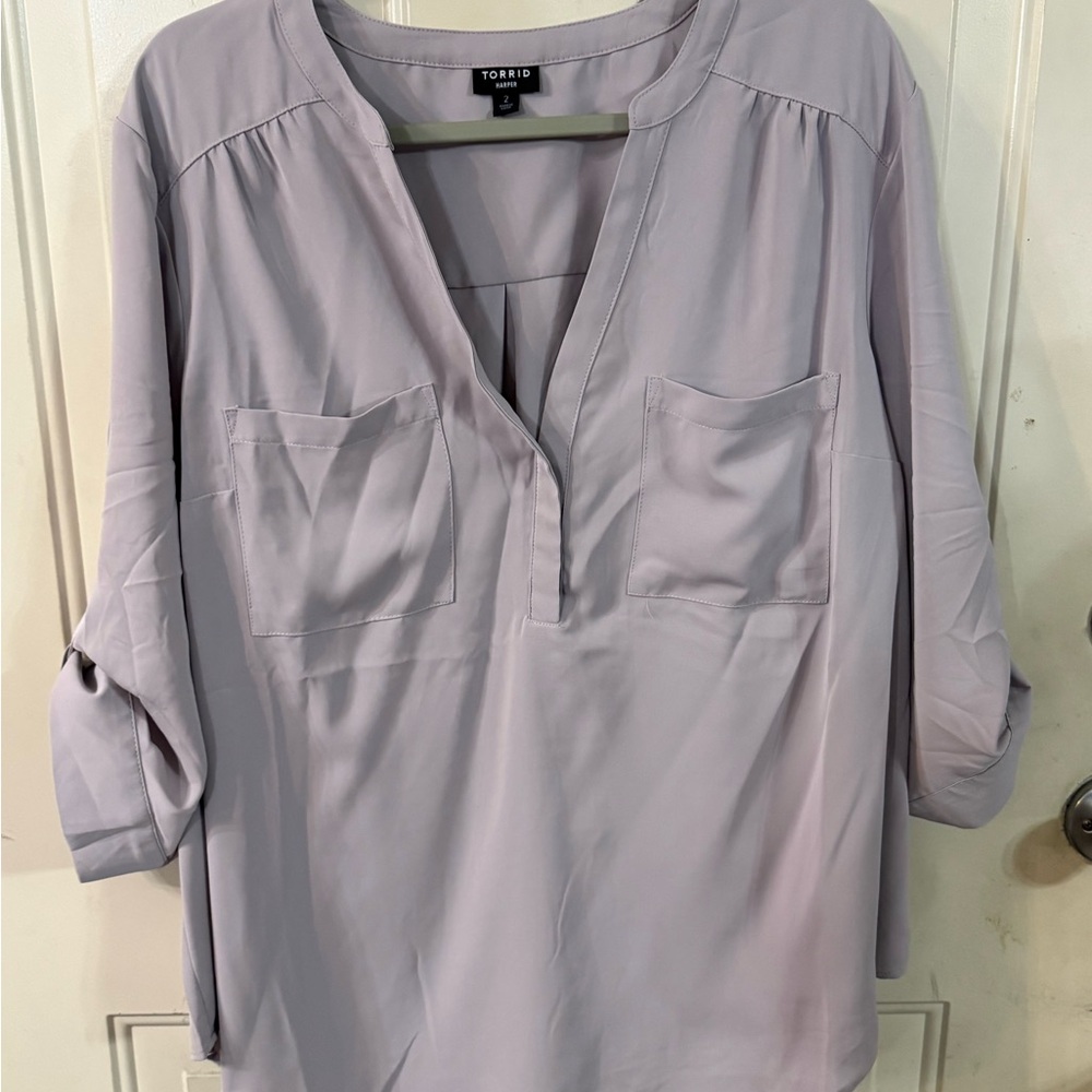 Torrid Women's 3/4 sleeve Harper Lavender Blouse